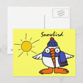 BW - Funny Snowbird Briefkaart (Voorkant / Achterkant)