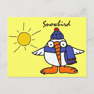 BW - Funny Snowbird Briefkaart