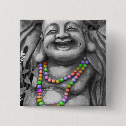 bw gay buddah vierkante button 5,1 cm (Voorkant)