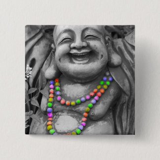 bw gay buddah vierkante button 5,1 cm