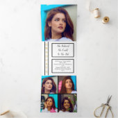 BW | Gold Elegant Classy 8 Foto Afstuderen Drieluik Aankondiging (Binnen)