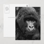 BW Gorilla Face Briefkaart (Voorkant / Achterkant)