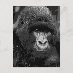 BW Gorilla Face Briefkaart