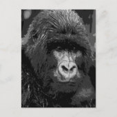 BW Gorilla Face Briefkaart (Voorkant)