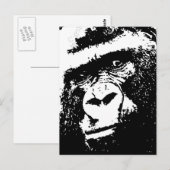 BW Gorilla Face Briefkaart (Voorkant / Achterkant)
