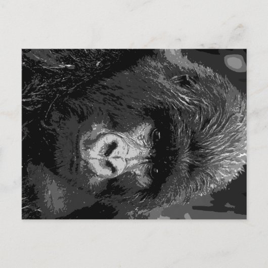 BW Gorilla Face Briefkaart (Voorkant)