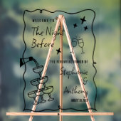 BW grillig Lijst en champagne de avond ervoor Acryl Bord (Neutraal)