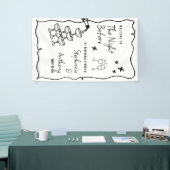 BW grillig Lijst en champagne de avond ervoor Spandoek (Beurs)