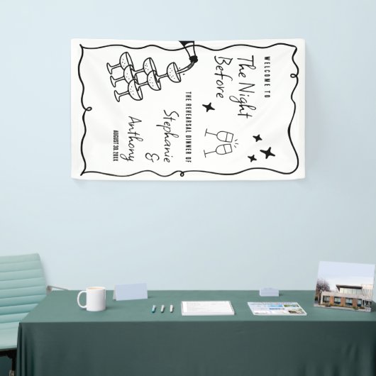 BW grillig Lijst en champagne de avond ervoor Spandoek (Beurs)