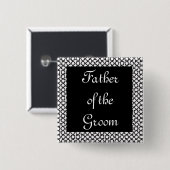 BW Groom Vader Vierkante Button 5,1 Cm (Voorkant /achterkant)