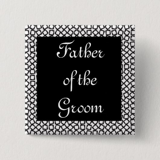 BW Groom Vader Vierkante Button 5,1 Cm (Voorkant)