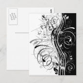 BW grunge Briefkaart (Voorkant / Achterkant)