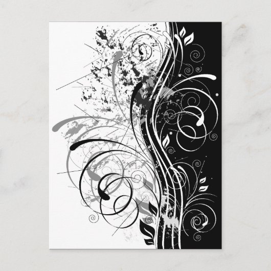 BW grunge Briefkaart (Voorkant)