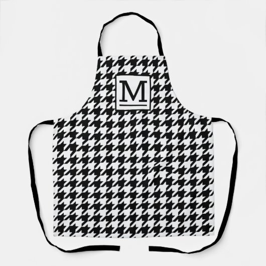 BW Houndstooth Monogrammed Apron Schort (Voorkant)