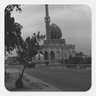 BW Irak Bagdad Buniya-moskee 1970 Vierkante Sticker