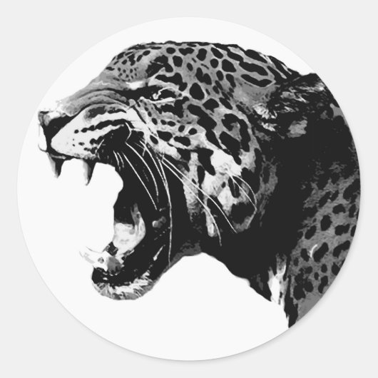 BW Jaguar Ronde Sticker (Voorkant)