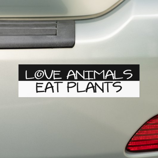 BW_liefde_dieren Bumpersticker (Op auto)