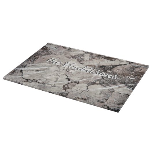 BW marmeren snijplank gepersonaliseerd (Hoek)