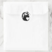 BW minimalistisch CAT-ontwerp Ronde Sticker (Tas)