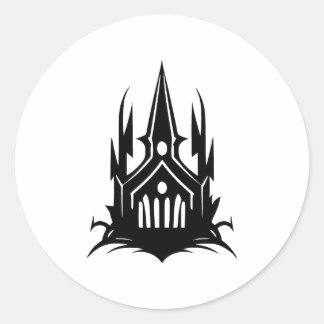 BW minimalistisch gotisch ontwerp Ronde Sticker