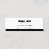 BW Modern Elegant Zwart Wit Plain Professional Mini Visitekaartje (Achterkant)