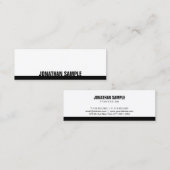 BW Modern Elegant Zwart Wit Plain Professional Mini Visitekaartje (Voorkant / Achterkant)