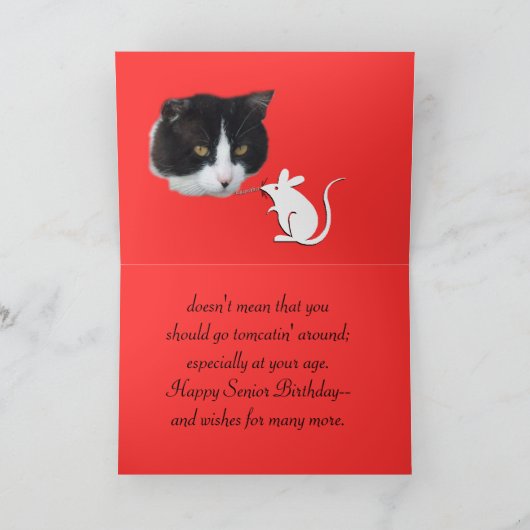 BW&MouseBday-customize Kaart (Binnen)