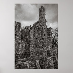 BW Mystras Ruins, Peloponnesos, Griekenland Poster