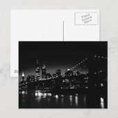 BW New York bij nacht - New York City Skyline Briefkaart (Voorkant / Achterkant)