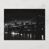 BW New York bij nacht - New York City Skyline Briefkaart (Voorkant)