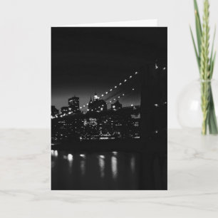 BW New York bij nacht - New York City Skyline Kaart