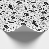 BW Pattern Art Halloween Pattern Halloween Art Cadeaupapier (Hoek)