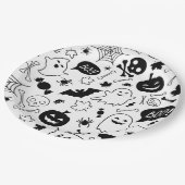 BW Pattern Art Halloween Pattern Halloween Art Papieren Bordje (Gekanteld)