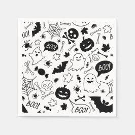 BW Pattern Art Halloween Pattern Halloween Art Servet