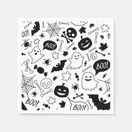BW Pattern Art Halloween Pattern Halloween Art Servet (Voorkant)