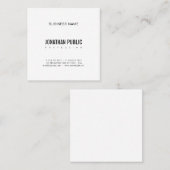 BW Plain Modern Professional Minimalist Classy Vierkante Visitekaartje (Voorkant / Achterkant)