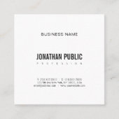 BW Plain Modern Professional Minimalist Classy Vierkante Visitekaartje (Voorkant)