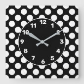 BW Polka Dot Square Wall klok (Voorkant)