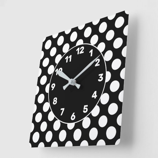 BW Polka Dot Square Wall klok (Hoek)