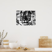 BW Poster met tijger afdrukken Pop Stijlkleuren Po (Keuken)