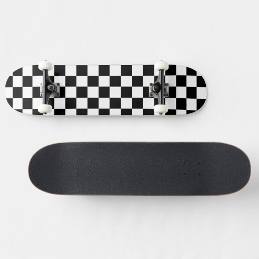 BW Retro Checkered Persoonlijk Skateboard (Horizontaal)