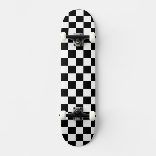 BW Retro Checkered Persoonlijk Skateboard (Voorkant)