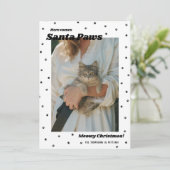 BW Santa Paws Meowy kerstkat-fotokaart Feestdagenkaart (Staand voorkant)