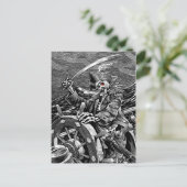 BW Skeleton Pirate Briefkaart (Staand voorkant)