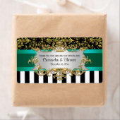 BW Stripe, Black Gold Damask H Wine Flaconetiket Etiket (Insitu)