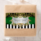 BW Stripe, Black Gold Damask H Wine Flaconetiket Etiket (Insitu)