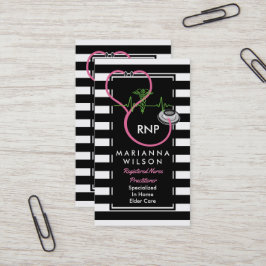 BW Stripes Moderne verpleegstethescoop Visitekaartje