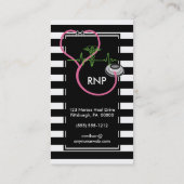 BW Stripes Moderne verpleegstethescoop Visitekaartje (Achterkant)