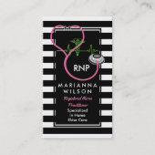 BW Stripes Moderne verpleegstethescoop Visitekaartje (Voorkant)