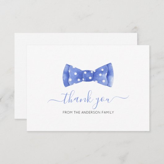 Bw stropdas Baby shower Hartelijk dank Informatiekaartje (Voorkant / Achterkant)